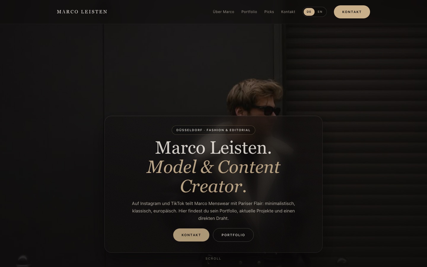 Marco Leisten – Portfolio-Website auf MacBook