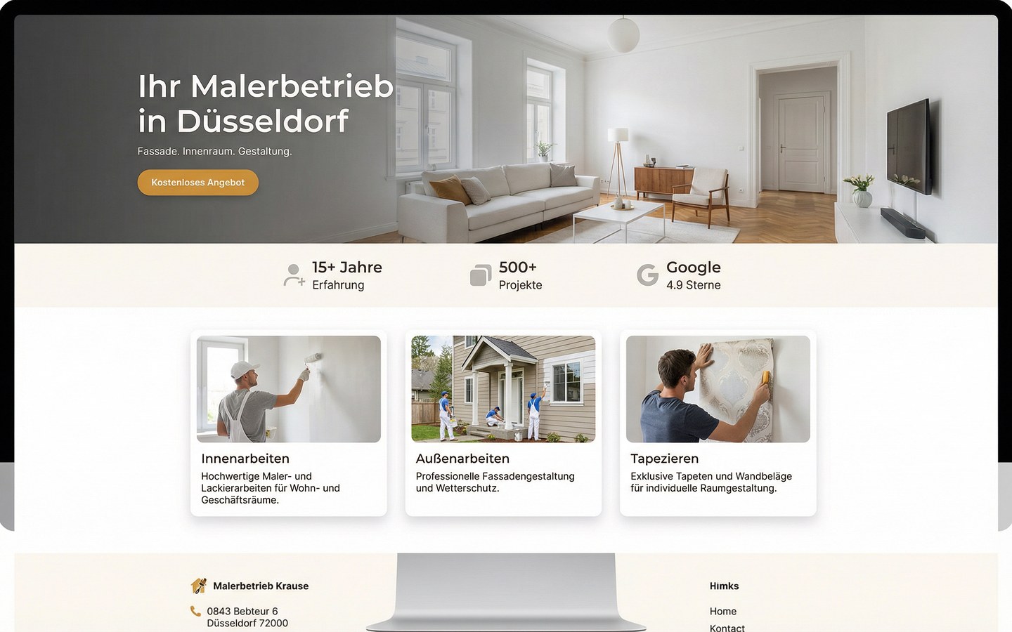 Nachher: Professionelles Webdesign für Malerbetrieb