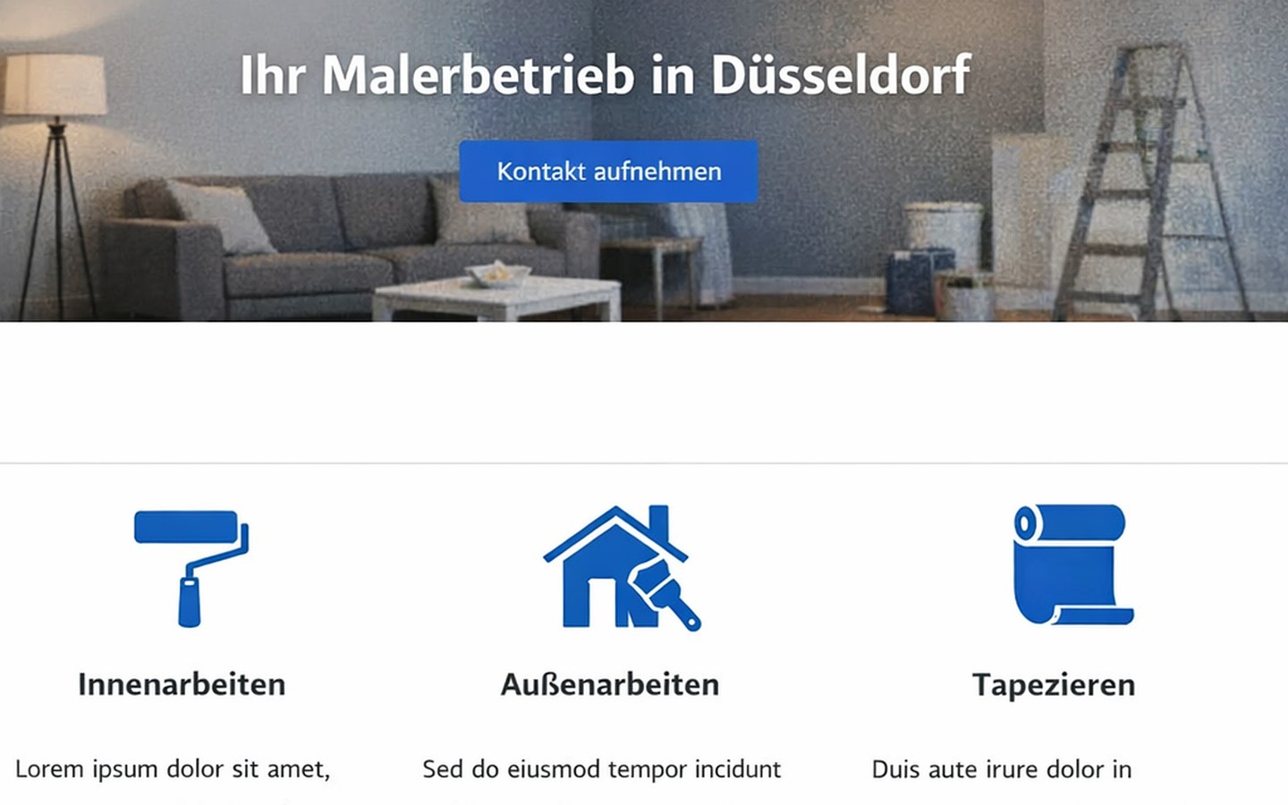 Vorher: Typische Baukasten-Website ohne professionelles Design